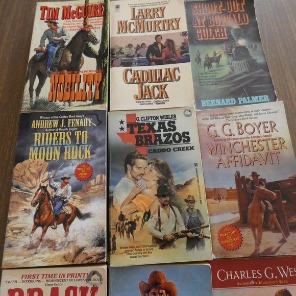 Lot Of 9 Vintage Western Paperback Books Various Authors - Picture 3 of 8